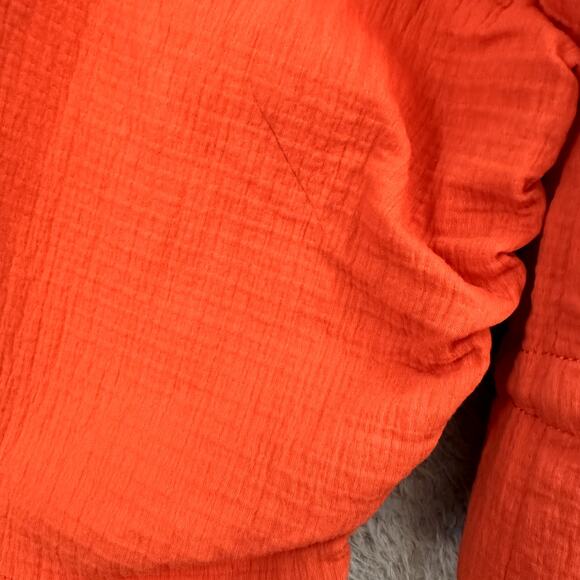 Maeve by Anthropologie NWOT Medium Orange Jacket Cinch Up Sleeves Full Zip - Picture 10 of 10